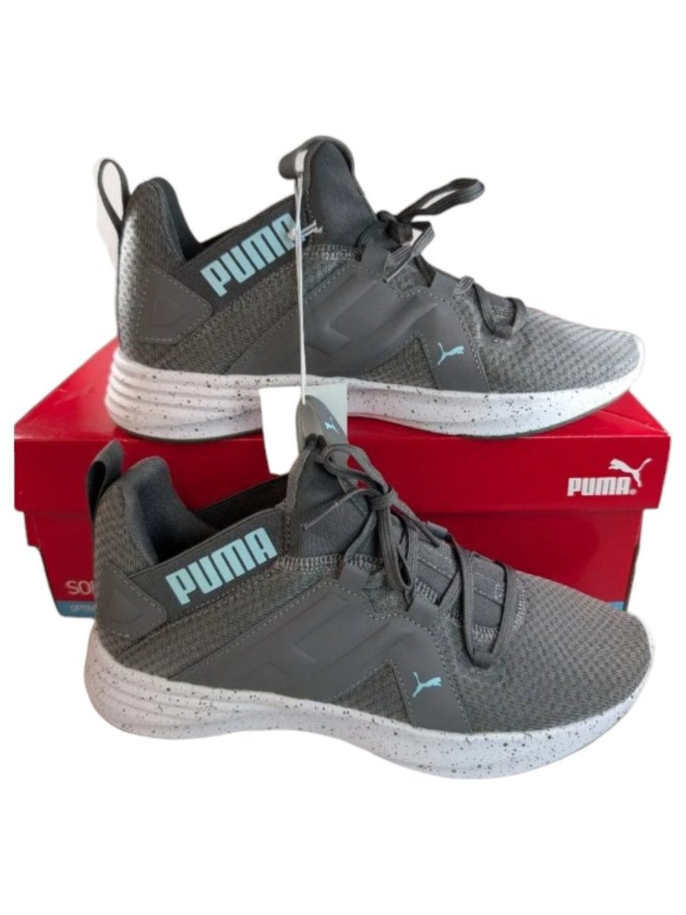 Puma Contempt Demi Mesh Women's Running Walking Sneakers Gray And Teal